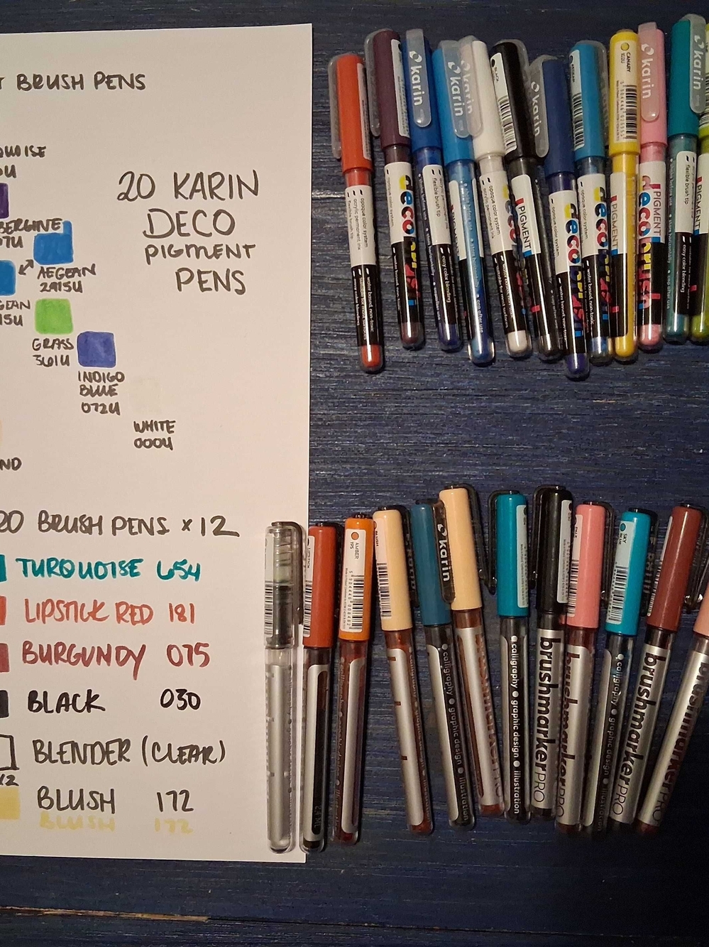 Karin Deco Pigment Brush Pens & Brushmarker Pro Pens (32 ct.)